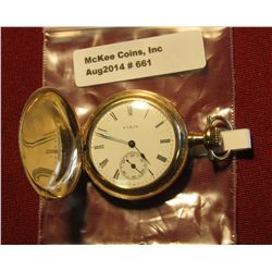 661. Ladies Elgin 15 Jewels 25 Year Warranted Gold Case. Movement no. 15538207. Closed face, two bac