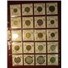 Image 1 : 666. (20) World Coins in a plastic page. All identified and in 2" x 2" holders, includes El Salvador