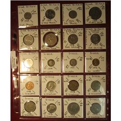 668. (20) World Coins in a plastic page. All identified and in 2" x 2" holders, includes Great Brita