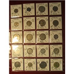 670. (20) World Coins in a plastic page. All identified and in 2" x 2" holders, includes India, Isra