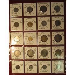 675. (20) World Coins in a plastic page. All identified and in 2" x 2" holders, includes Singapore, 