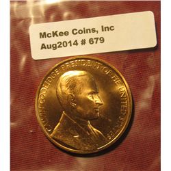 679. 1923-1929 Calvin Coolidge Presidential Inaugural Gem BU  Bronze Medal. 34mm. Struck at the U.S.