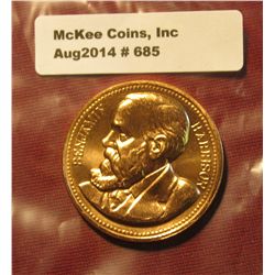 685. 1889-1893 Benjamin Harrison Presidential Inaugural Gem BU  Bronze Medal. 34mm. Struck at the U.