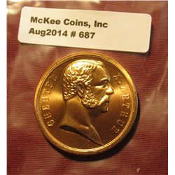 687. 1881-1885 Chester Arthur Presidential Inaugural Gem BU  Bronze Medal. 34mm. Struck at the U.S. 