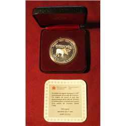 694. 1885-1985 Canada Proof National Parks Silver Dollar. In Original Case.