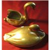 Image 1 : 698. Heavy Solid Brass Duck Compote (removable lid) and Swan (Planter) from Korea.