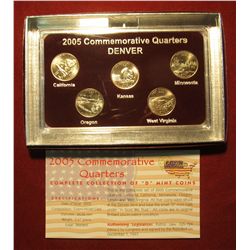 699. 2005 Denver Mint Five-Piece Set of Statehood Quarters in a specialty holder. Gem BU .
