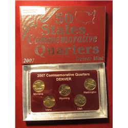 705. 2007 Denver Mint Five-Piece Set of Statehood Quarters in a specialty holder. Gem BU .