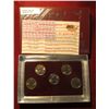 Image 2 : 705. 2007 Denver Mint Five-Piece Set of Statehood Quarters in a specialty holder. Gem BU .