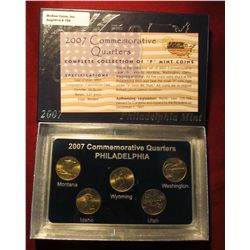 706. 2007 Philadelphia Mint Five-Piece Set of Statehood Quarters in a specialty holder. Gem BU .