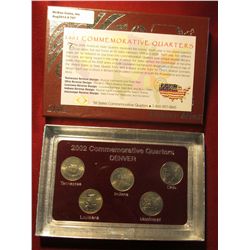 707. 2002 Denver Mint Five-Piece Set of Statehood Quarters in a specialty holder. Gem BU .