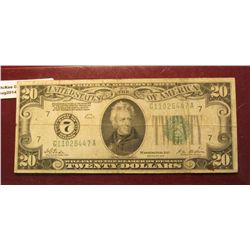 728. Series 1928 $20 Federal Reserve Note. Chicago, Illinois. "Redeemable in Gold on Demand at the U
