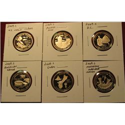 749. 2009 S Five-Piece Proof Quarter Set. All in 2" x 2" holders.