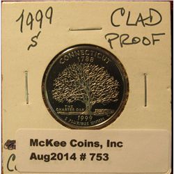 753.1999 S Proof 65 Connecticut Statehood Quarter.