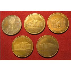 764. 1973, 74, 75, 78, & 80 Webster City, Iowa Bronze Medals. 39mm. (5 pcs.).