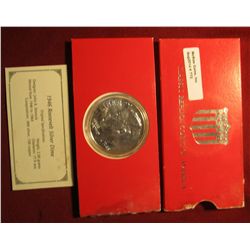 772. Large size 1946 Roosevelt Dime Copy in holder, plated in .999 Fine Silver.