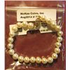 Image 2 : 775. Pearl Bracelet with 14K Yellow Gold Clasp and 6.5-7 mm White Pearls. New in package with origin