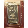 Image 1 : 790. One Ounce .999 Fine Silver, Silver Towne Ingot depicting Prospector with Mule and Mining rig.