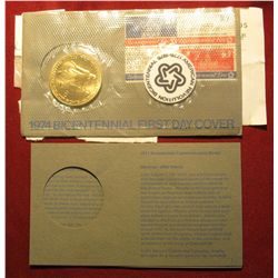 792 1974 Postmarked American Revolution Bicentennial First Day Cover & Medal with original invoice f