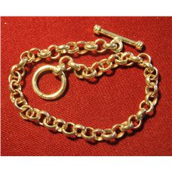 824. Heavy round link silver bracelet weighs 17 grams