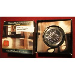 844. 2001 Canada 50th Anniversary of the National Ballet Sterling Silver Dollar, in original packagi
