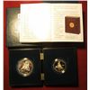Image 2 : 852. 1995 Civil War Battlefield Coins, Proof 2 coin Dollar and Half set in special case with photo C