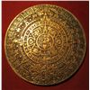 Image 1 : 860.     Large bronze Aztec Calendar, back has Aztec Indian holding scroll – “Hecho En Mexico”