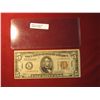 Image 1 : 962. Series 1934-A $5 WWII emergency HAWAII overprint brown seal banknote – tougher note to find tha