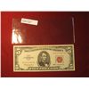 Image 1 : 964. Series 1963 $5 United States Note, red seal, Crisp Uncirculated, getting tougher to find in thi