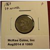 Image 1 : 1060. 1867 3 Cent Nickel F