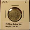 Image 1 : 1077. 1924-S Buffalo Nickel G dark clear date and mintmark