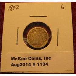 1104. 1847 Seated Liberty Half Dime G