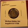 Image 1 : 1105. 1853 arrows Seated Liberty Half Dime F+