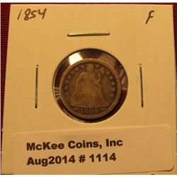 1114. 1854 Seated Liberty Dime F