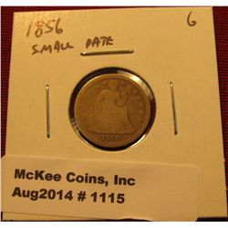 1115. 1856 small date Seated Liberty Dime G
