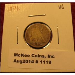 1119. 1876 Seated Liberty Dime VG