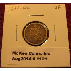 1121. 1877-CC Seated Liberty Dime VF