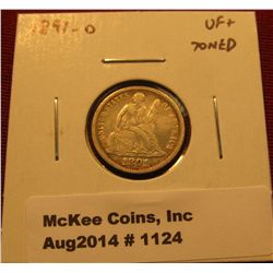 1124. 1891-O Seated Liberty Dime VF+ toned