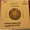 Image 1 : 1130. 1895 Barber Dime VG toned – SCARCE, KEY DATE!