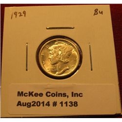 1138. 1929 Mercury Dime BU