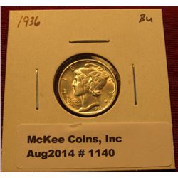 1140. 1936 Mercury Dime BU