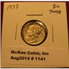 Image 1 : 1141. 1937 Mercury Dime BU  toned