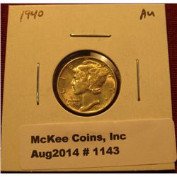 1143. 1940 Mercury Dime AU