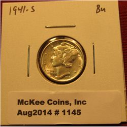 1145. 1941-S Mercury Dime BU