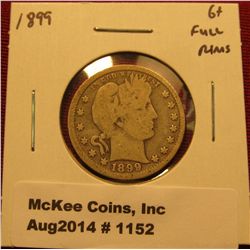 1152. 1899 P Barber Quarter G+ full rims