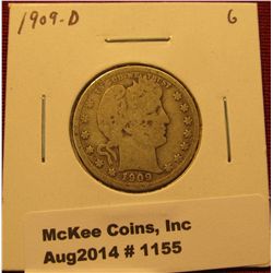 1155. 1909-D Barber Quarter G