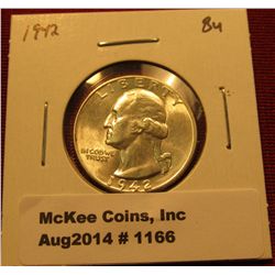 1166. 1942 P Washington Quarter BU