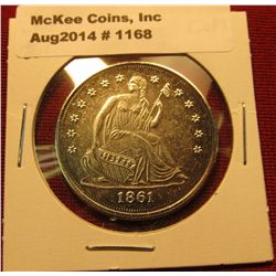 1168. 1861 Confederate States of America Half Dollar, copy, not marked, for educational purposes onl