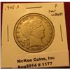 Image 1 : 1177. 1908-D Barber Half Dollar F full LIBERTY