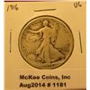 Image 1 : 1181. 1916 P Walking Liberty Half Dollar VG